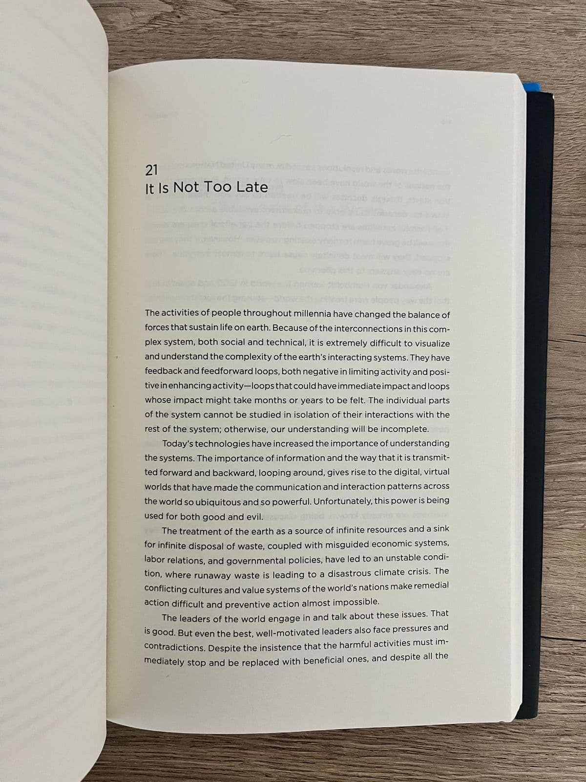 A page from Don Norman's Design for a Better World showing Chapter 21 titled It Is Not Too Late